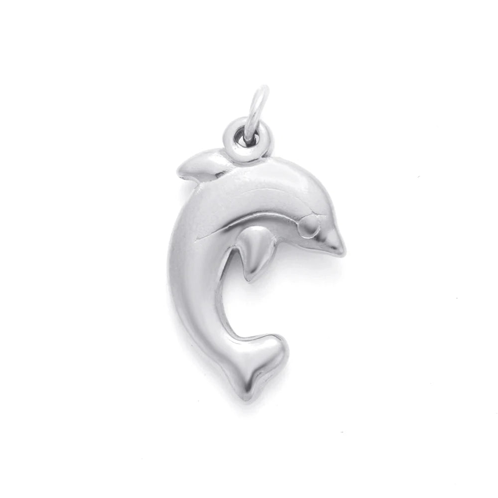 Necklaces Women Spring Buckle Chain Silvery Ocean Series Pendant Shell Conch Sea Star Pendants Stainless Steel Women's Jewelry