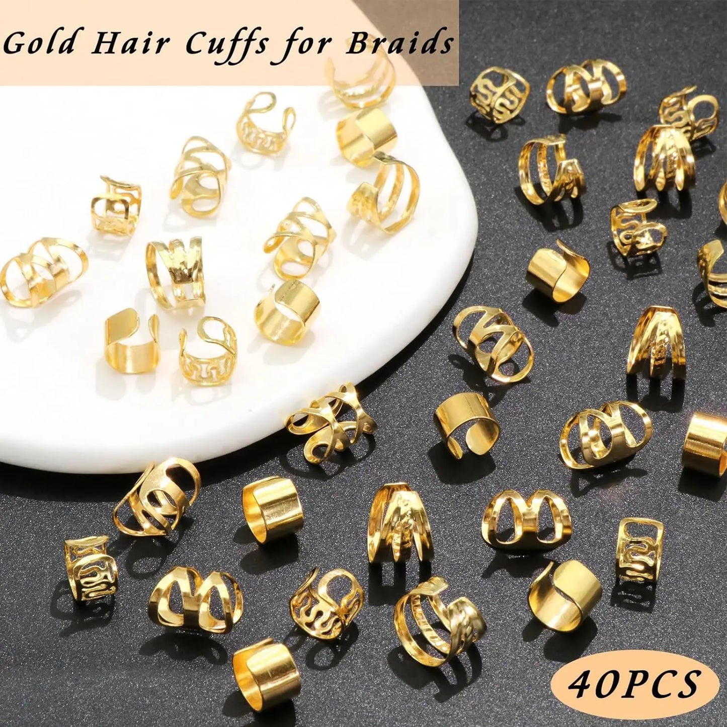40 Wigs Dirty Braids Hair Accessories Blonde Hair Sets Rings Adjustable Hair Beads Braids Jewelry Accessories