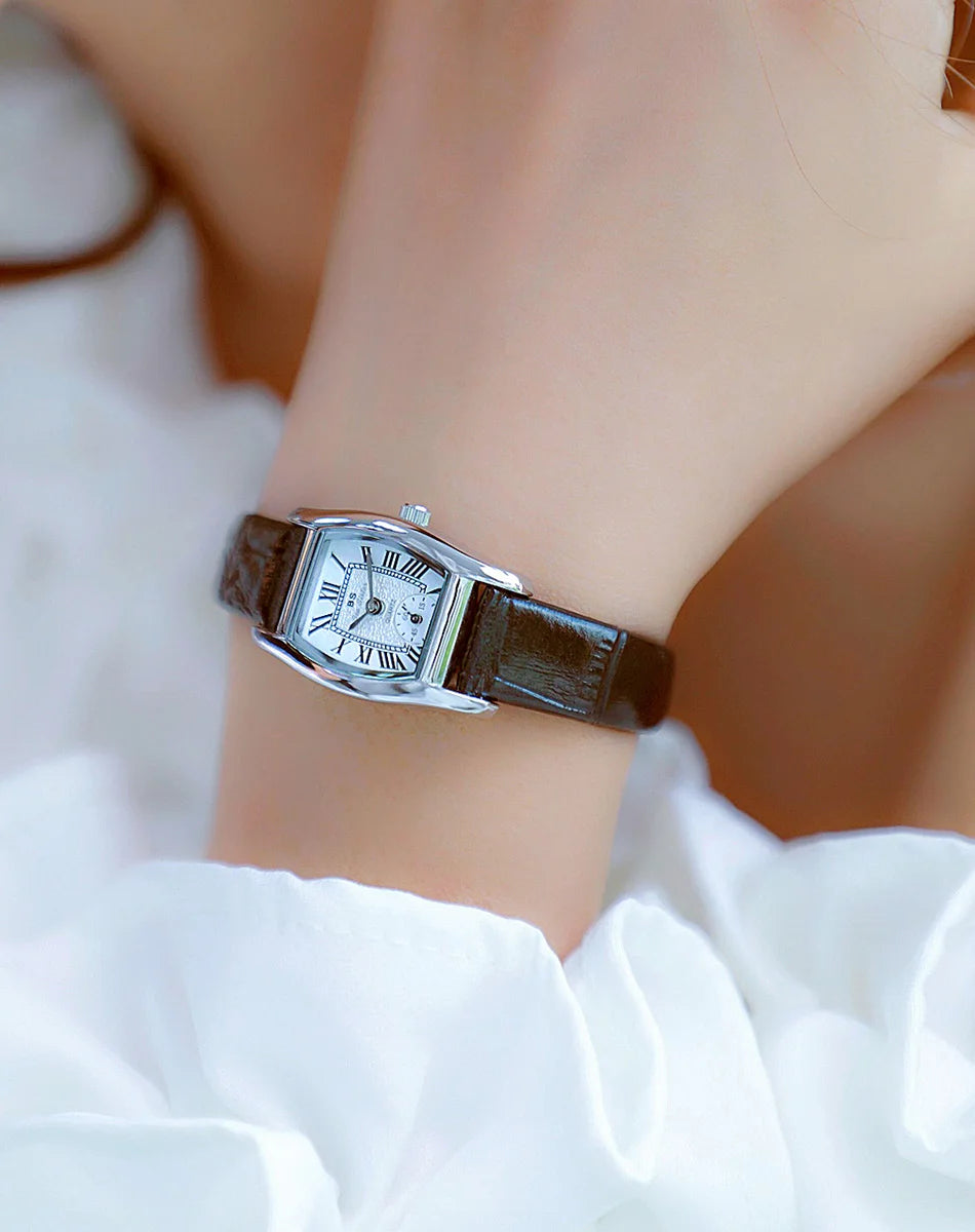 Watches For Women Elegant Vintage Rectangle Ladies Watch With Brown Small Leather Fashion Golden Quartz Women's Wristwatch 2025