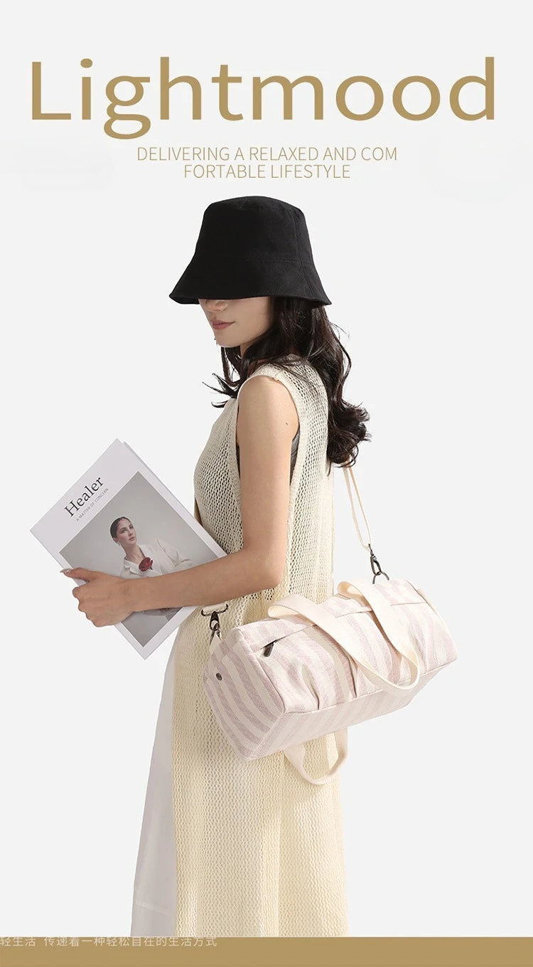 Women's Handbag Fashionable  Lightweight Women's Canvas  Bags with Checked Fabric Large Capacity for Single Shoulder Bag