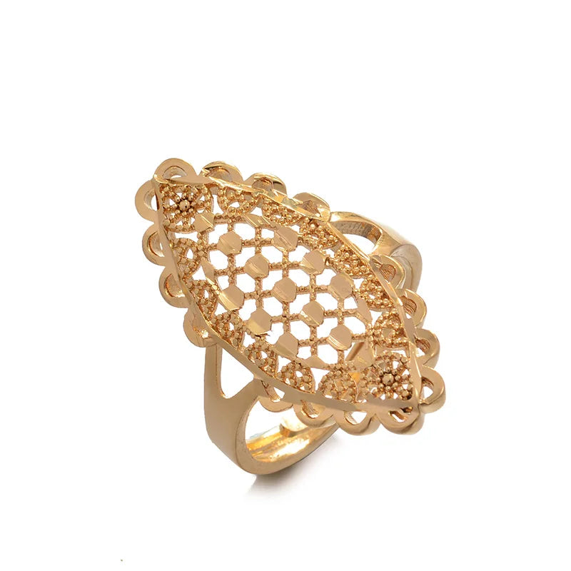 Rings for Women Gold Color Fashion Jewelry Rings Woman Girl,Wholesale Arab Jewelry Symbol of Wealth