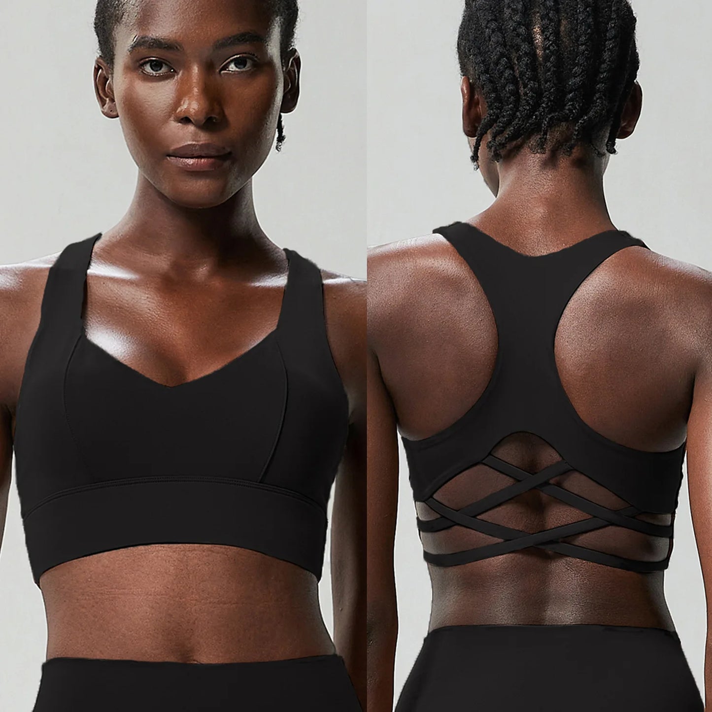 Women Fitness Yoga Bra Buttery Soft Gathered Push Up Sports Underwear High Imapact Gym Crop Top Breathable Workout Clothes