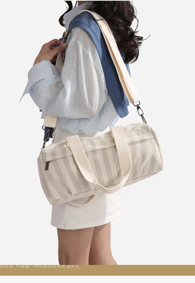 Women's Handbag Fashionable  Lightweight Women's Canvas  Bags with Checked Fabric Large Capacity for Single Shoulder Bag