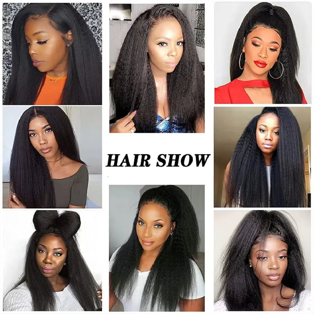 Kinky Straight Human Hair Wig V Part Wig Human Hair For Women U Part No Leave Out V Shape Brazilian Wig Without Glue Half Wigs